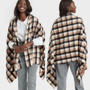 A New Day Target Plaid Wrap Jacket Shawl Blanket Sweater OSFM